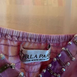 Purple/white tie/dye summer party dress, size small,